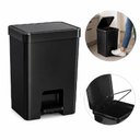 Ver imagem 6 de Lixeira Retangular Pedal Cesto de Lixo Preta Slim 14 Litros Flat Cozinha Banheiro Escritorio Consult