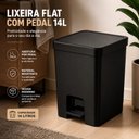 Ver imagem 2 de Lixeira Retangular Pedal Cesto de Lixo Preta Slim 14 Litros Flat Cozinha Banheiro Escritorio Consult