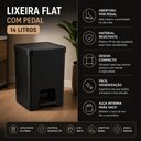 Ver imagem 4 de Lixeira Retangular Pedal Cesto de Lixo Preta Slim 14 Litros Flat Cozinha Banheiro Escritorio Consult