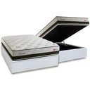 Ver imagem 1 de Cama Box Baú Casal: Colchão Molas Herval Maxspring Cardiff + Base CRC Courano White(138x188)