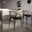 Ver imagem 2 de Kit 4 Cadeiras de Jantar Allegra Prática Empilhável - Preto
