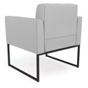 Ver imagem 7 de Poltrona Sala Decorativa Kit 2 Elisa Base Industrial Preta Sintético Cinza D03 - D’Rossi