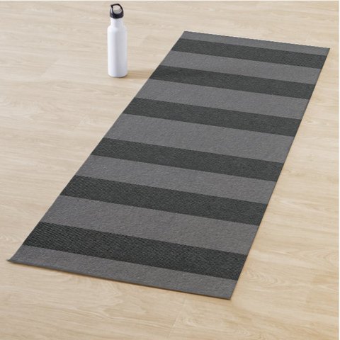 Tapete Passadeira Antiderrapante Chumbo Listrado Preto 45x140cm