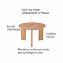 Ver imagem 5 de Mesa de Centro Orgânica 60cm Chanfrada Pé Madeira Móvel na Caixa