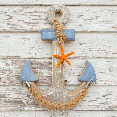 Âncora Marítima Náutica para Parede Decoração Casa de Praia