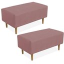 Ver imagem 1 de Kit 02 Puffs Cléo W01 Pés Palito 90 Cm Suede Rosê
