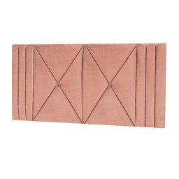 Cabeceira Estofada Casal 1,40cm Rosa Veludo Tóquio Quarto Decoração Lisa - 1