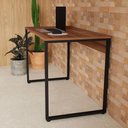 Ver imagem 6 de Escrivaninha F5 Office Industrial sem Gavetas MDP 115cm Nogal com Preto