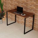 Ver imagem 7 de Escrivaninha F5 Office Industrial sem Gavetas MDP 115cm Nogal com Preto