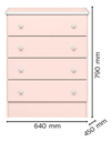 Ver imagem 3 de Comoda 4 Gavetas Doce Sonho em Mdp - Rosa Acetinado