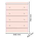 Ver imagem 3 de Comoda 4 Gavetas Doce Sonho em Mdp - Rosa Acetinado
