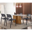 Ver imagem 1 de Conjunto Sala de Jantar Mesa Olímpia 120cm Mdf com Vidro com 4 Cadeiras Zoe Moderna Mobília