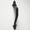 Ver imagem 1 de Puxador Duplo Colonial Ferro Fundido Lyon Preto Fosco 280mm Industrial Medieval Rancho Sítio