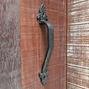 Ver imagem 3 de Puxador Duplo Colonial Ferro Fundido Lyon Preto Fosco 280mm Industrial Medieval Rancho Sítio