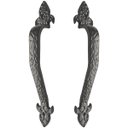 Ver imagem 2 de Puxador Duplo Colonial Ferro Fundido Lyon Preto Fosco 280mm Industrial Medieval Rancho Sítio