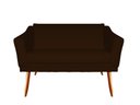 Ver imagem 1 de Namoradeira Decorativa Agatha Suede Marrom 2 Lugares Pés Madeira Ms Decor