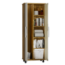 Ver imagem 5 de Armário Organizador Multiuso com 2 Portas e Rodízios Preto com Prateleiras Internas