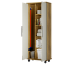 Ver imagem 6 de Armário Organizador Multiuso com 2 Portas e Rodízios Preto com Prateleiras Internas