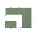 Ver imagem 4 de Lavanderia Modulada Kappesberg Celeste 5 Peças Branco/verde 280cm