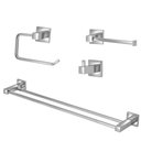 Ver imagem 1 de Kit Acessórios Quadrado Banheiro 100% Metal Cromado 4 Peças