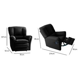 Poltrona Reclinável p/ Sala Da Vinci Malbec Giro e Balanço Suede Marrom Escuro - Probel - 4