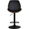 Banqueta Giratória Alta Verona Rivatti em Madeira Revestimento Poliuretano Preto Base Disco Preto - 2