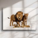 Ver imagem 1 de Quadro Decorativo Família Leões Fundo Branco
