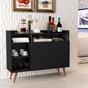 Ver imagem 2 de Aparador Buffet para Sala Duas Portas Duas Prateleiras Celta - Giga Móveis:black