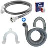 Mangueira Entrada + Saida Água Máquina De Lavar Universal 5m Metros Cinza + Curva para Mangueira + F - 1
