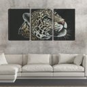 Ver imagem 2 de Quadro Decorativo 45x96 olhar de onça pintada fundo preto