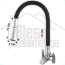 Torneira Gourmet para Cozinha Parede Mesa Pia Cano Flexível Dois Jatos Cano Cone Luxo Preto - 2