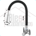 Ver imagem 2 de Torneira Gourmet para Cozinha Parede Mesa Pia Cano Flexível Dois Jatos Cano Cone Luxo Preto