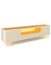 Ver imagem 1 de Rack Oval Duna 2100 Mm Pés Vidro com Luz Led Off Naturale