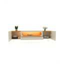 Ver imagem 4 de Rack Oval Duna 2100 Mm Pés Vidro com Luz Led Off Naturale