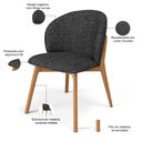 Ver imagem 5 de Kit 05 Cadeiras de Jantar e Estar Living Estofada Mia L02 Linho Chumbo - Lyam Decor