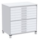 Ver imagem 1 de Mapoteca 10 Gavetas Pandin 120cm (larg) Inmetro Tampo Mdp Branco Estrutura Aço Cinza Gavetas