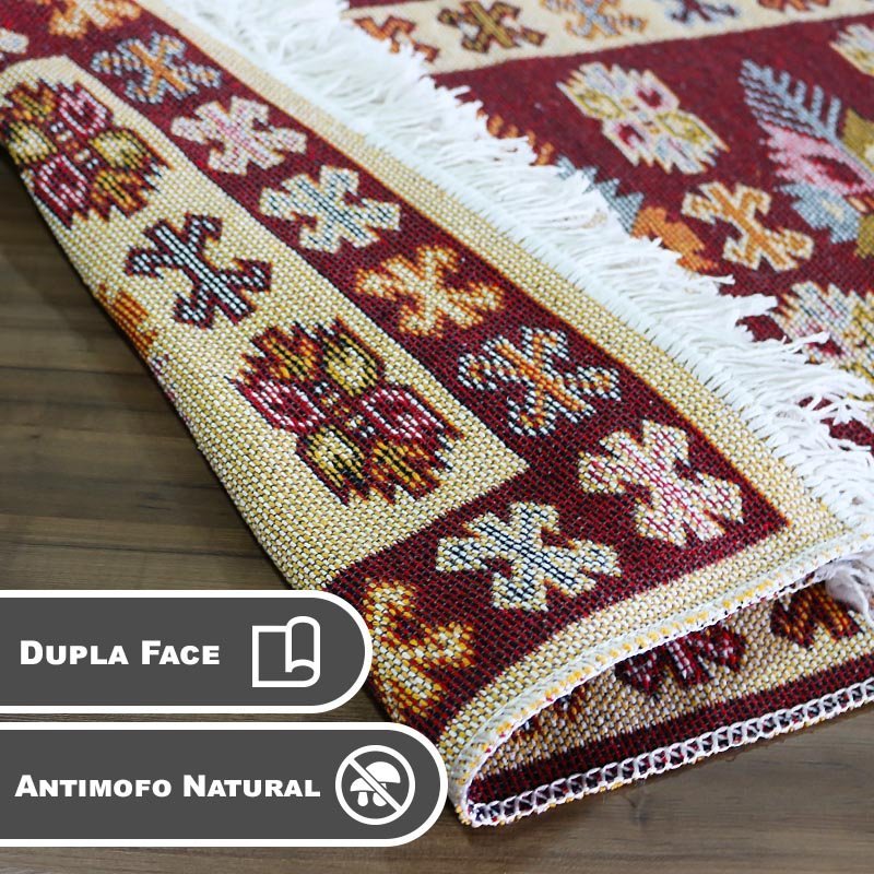 2 Tapete Kilim Algodão Luxo Grande Dupla Face Kvm1 60x90 - 3