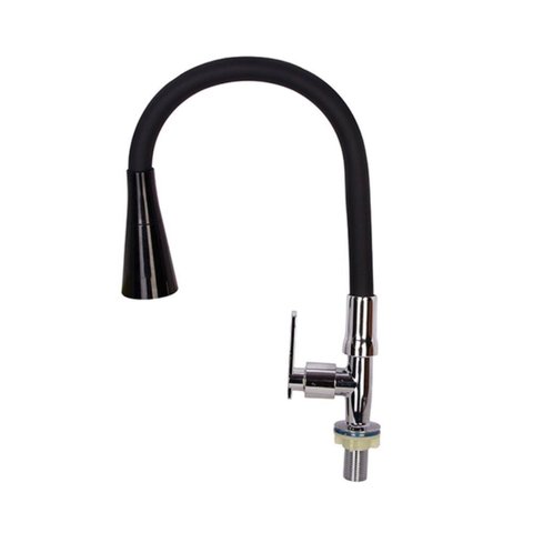 Torneira Cozinha Bancada Silicone Flexível Gourmet Preta Mesa