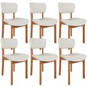 Ver imagem 1 de Kit 06 Cadeiras para Sala de Jantar Cozinha Living Estofada Dara L02 Linho Cru - Lyam Decor