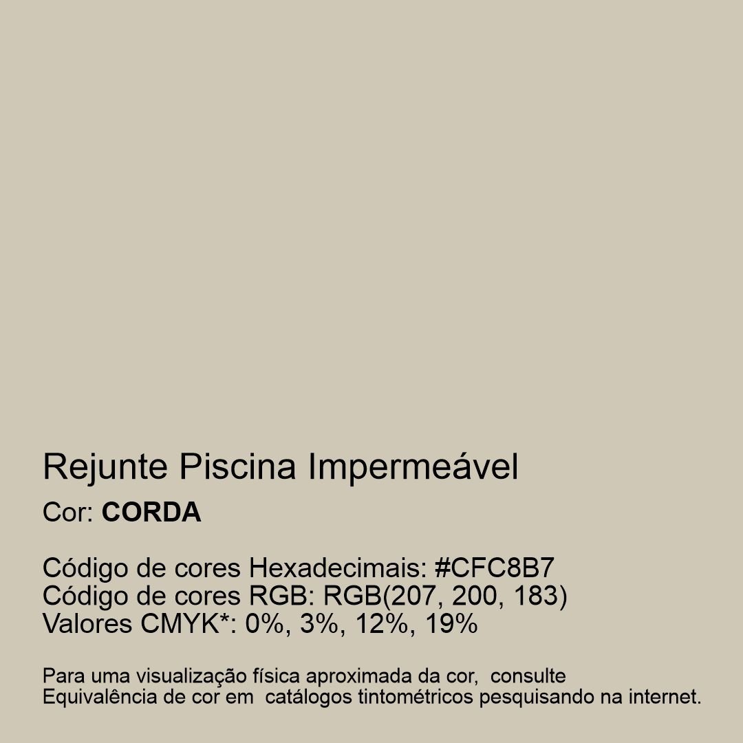 Rejunte Piscina Impermeável Cor Corda 1kg - 2