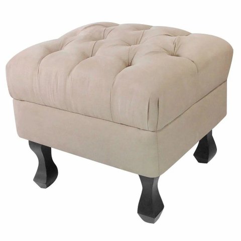 Puff Luiz Retro Xv Marinho Slk Decor Bege