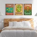 Ver imagem 2 de Kit 3 Quadros Posters Tennis Vintage 24x18cm - com Vidro:moldura Branca