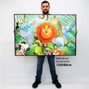 Ver imagem 2 de Quadro Decorativo Safari na Selva em Moldura Caixa TaColado Moldura Caixa 3cm Branca sem Vidro 80 x 