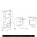 Ver imagem 3 de Buffet Aparador Ellora e Cristaleira Órfeo H01 Off-Cinamomo - Mpozenato
