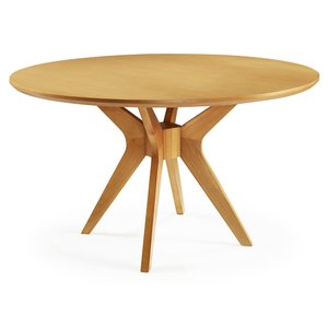 Mesa de Jantar Redonda 150cm Madeira 8 lugares Orion - Imbuia Bahia