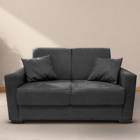 Sofá Estofado 2 Lugares Sala Estar Recepção Bruna Suede:preto