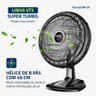 Ventilador de Mesa Mondial Turbo 8 Pás Control 140w 40cm Preto e Prata Vtx-40-8p-cr - 127v - 6
