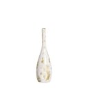 Ver imagem 1 de Vaso Decorativo de Cerâmica Tulipa P Branco e Dourado Imperatriz Joelma Decorações