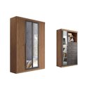 Ver imagem 1 de Guarda Roupa +cômoda 2 Peças Qc324 Jatobá/grafite - Santos Andirá