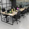 Estação Trabalho Mesa Industrial 6 Lugares Office Netmobil - Dubai/preto - 1